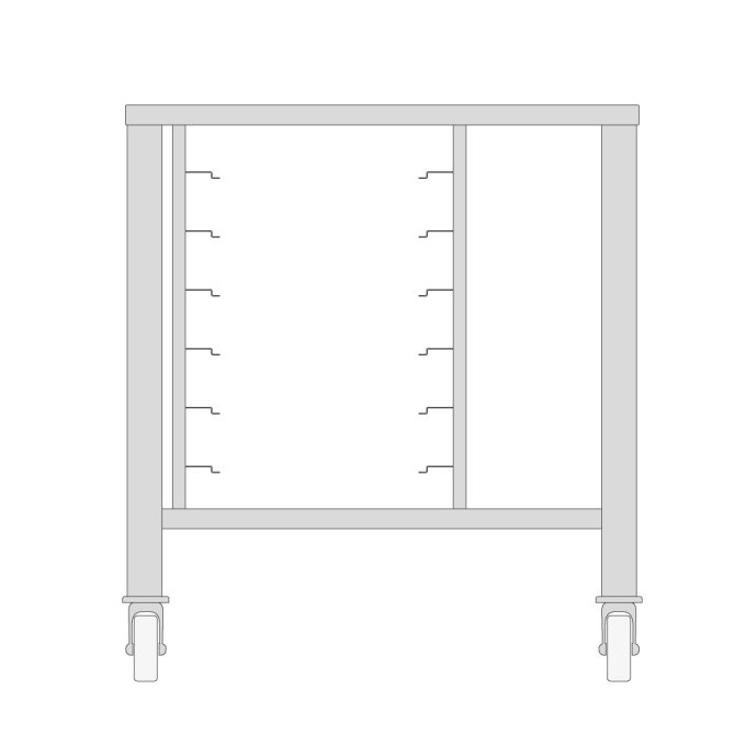 Table with Wheels for Steamer 3X + 4X 1/1 GN