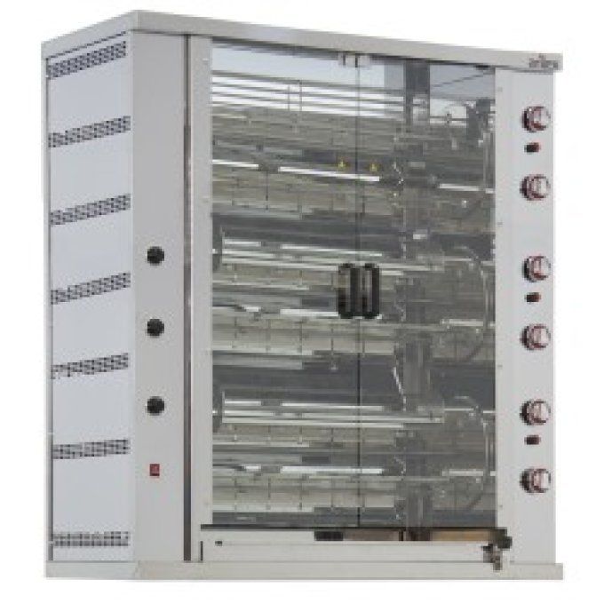 Grill à gaz rotatif planétaire 12 épées 48/72 poulets ARILEX 12ASG-RP