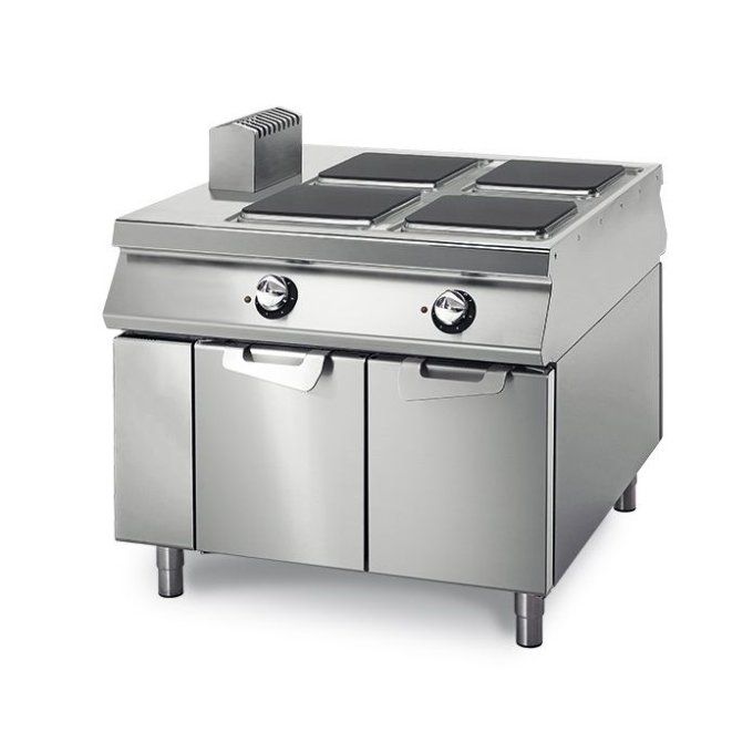 Cuisinière élec. 4 plaques sur coffre VIRTUS VS110100PCE