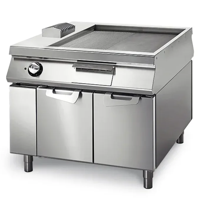 Fry-top élec. chromée sur coffre lisse VIRTUS VS110100FTEC 