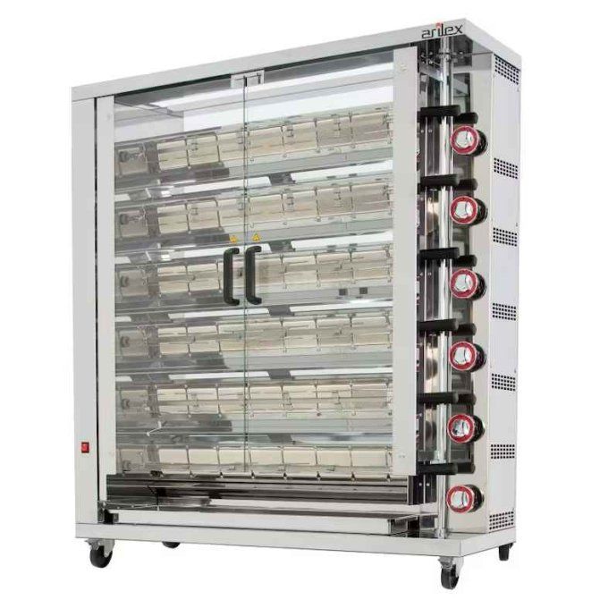 Rôtissoire à Gaz 6 Broches 24-36 poulets ARILEX 6ASG 
