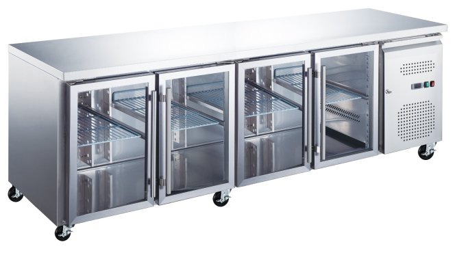 Réfrigérateur de comptoir 223 cm 4 portes vitrées 09400409
