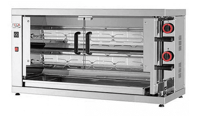 Rôtissoire gaz 2 broches, 10 à 12 poulets - FECA 210-EKO
