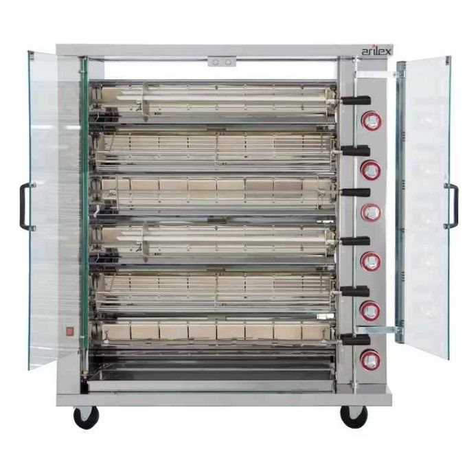 Rôtissoire à Gaz 6 Broches 24-36 poulets ARILEX 6ASG 