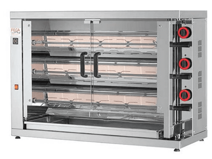 Rôtissoire électrique 3 broches, 15 à 18 poulets - FECA 315-EKO-E 