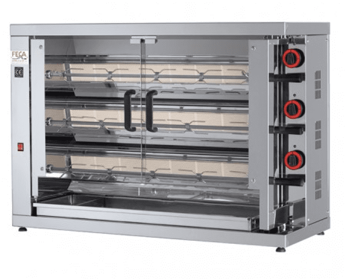 Rôtissoire gaz 3 broches, 15 à 18 poulets - FECA 315-EKO 
