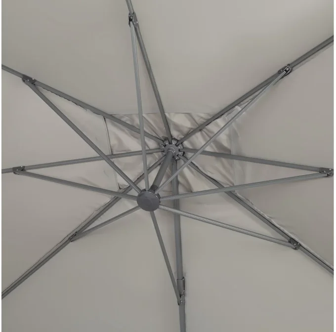 Parasol  déporté Alu  - 3 x 4 m - Gris - 