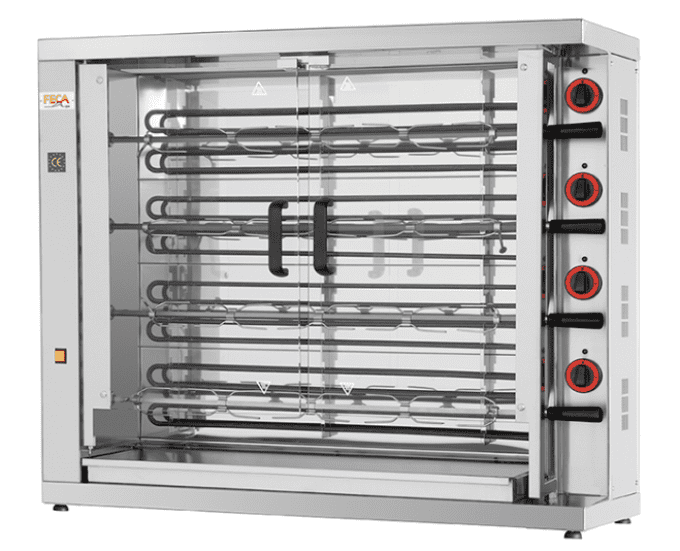 Rôtissoire électrique 4 broches, 20 à 24 poulets - FECA 420-EKO-E