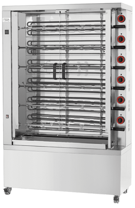 Rôtissoire électrique 6 broches, 30 à 36 poulets - FECA 630-EKO-E