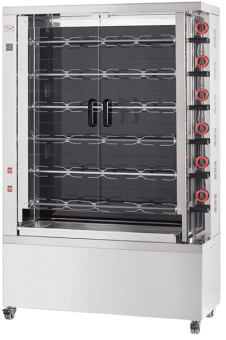 Rôtissoire vitrocéramique, 6 broches, 30 à 36 poulets - FECA 630-EKO-V 