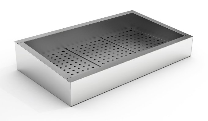 BAC À GLACE PILÉE INCLINÉ 3/1 GN AISI 304 VIDANGE CÔTÉ FONCTIONNEMENT