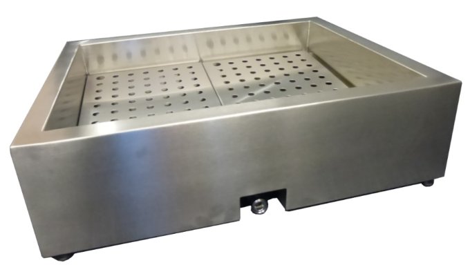 BAC À GLACE PILÉE INCLINÉ 3/1 GN AISI 304  VIDANGE CÔTÉ FONCTIONNEMENT