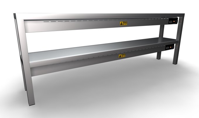 ÉTAGÈRE CHAUFFANTE EN CÉRAMIQUE 2 NIVEAUX 1800  10 HEATERS OF 250W