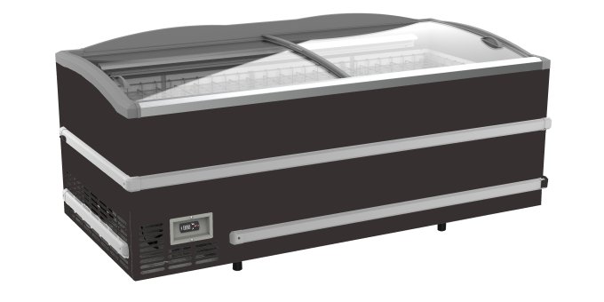 CONGÉLATEUR BAHUT NOIR POUR SUPERMARCHÉ TÊTE DE GONDOLE