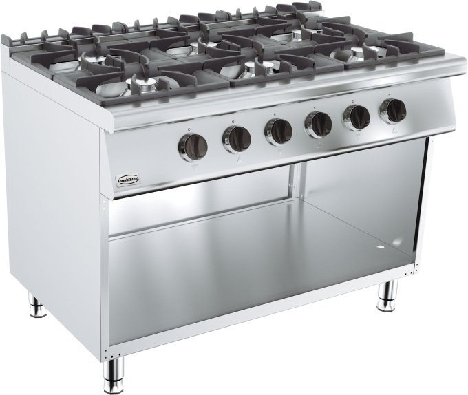 CUISINIERE A GAZ 6 BR. BASE 700 COMBISTEEL 7178.0410