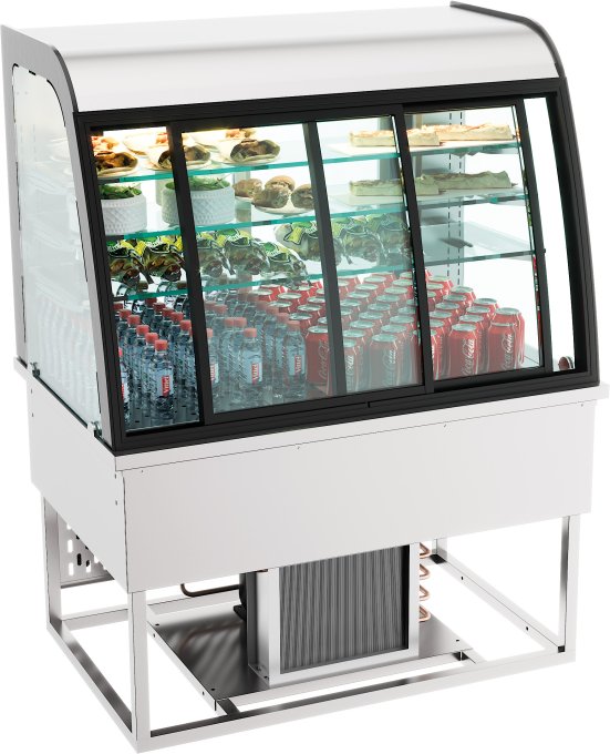 DROP-IN VITRINE RÉFRIGÉRÉE 140L PORTES COULISSANTES