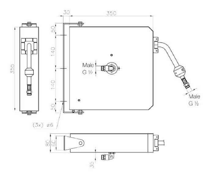 TREUIL DE TUYAU 6 M AVEC PISTOLET D'EAU