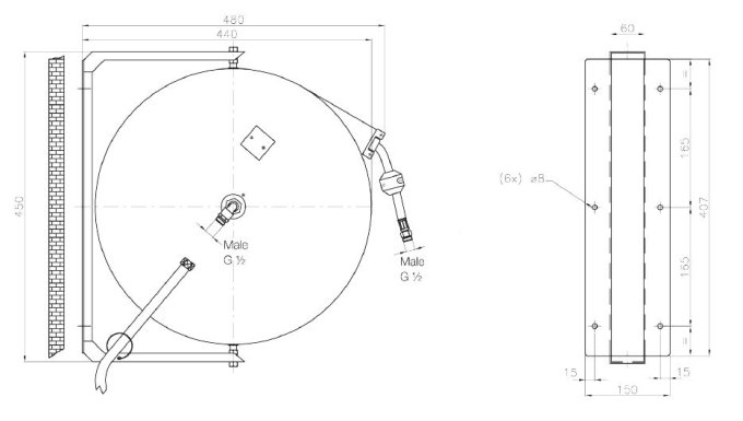 TREUIL DE TUYAU 10 M AVEC PISTOLET D'EAU