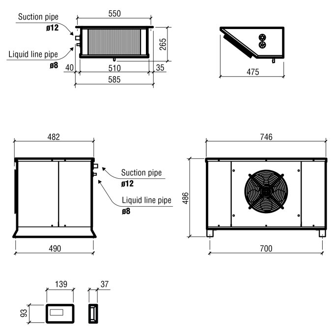 Unité de refroidissement Split Type Positif   9.81-26.17 M3 COMBISTEEL 7480.0010