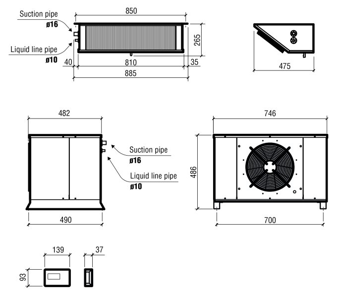 UNITÉ RÉFROIDISSEMENT SPLIT TYPE NÉGATIF 3.05-8.74 M3 COMBISTEEL 7480.0025