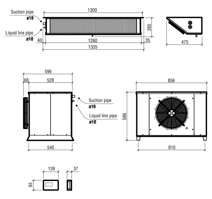 UNITÉ RÉFROIDISSEMENT SPLIT TYPE NÉGATIF 10.88-21.1 M3 COMBISTEEL 7480.0060