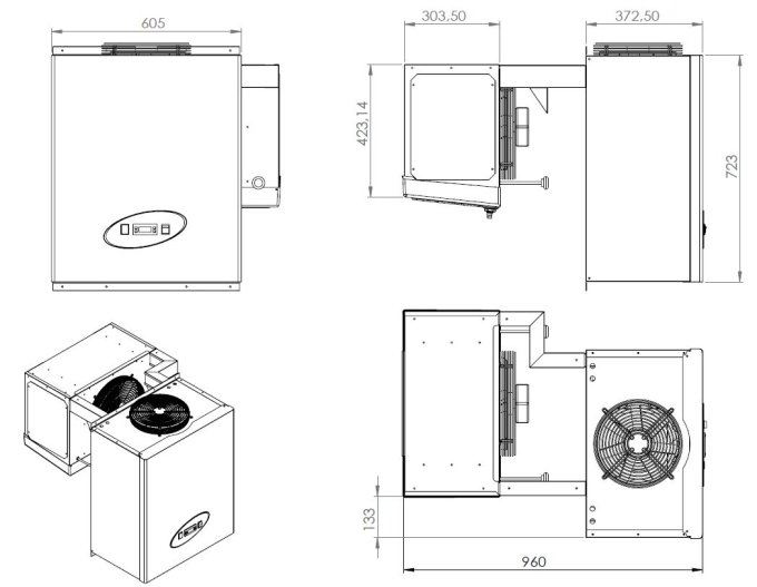 UNITÉ DE RÉFROIDISSEMENT TYPE NEGATIF 6,6-9 M3