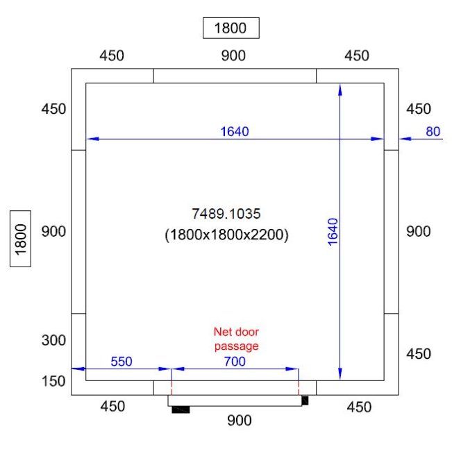 CHAMBRE FROIDE POSITIVE/NEGATIVE 1800X1800X2200