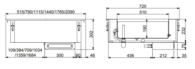 DROP-IN BAIN-MARIE 5/1 - REMPLISSAGE D?EAU AUTOMATIQUE