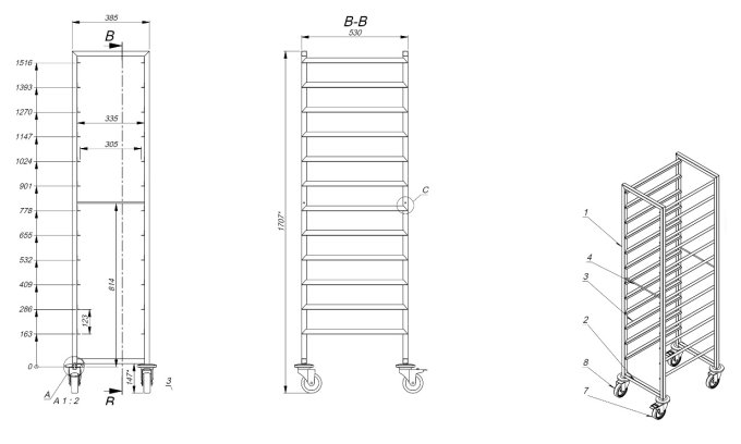 CHARIOTS DE DÉBRASSAGE 1/1GN 12X