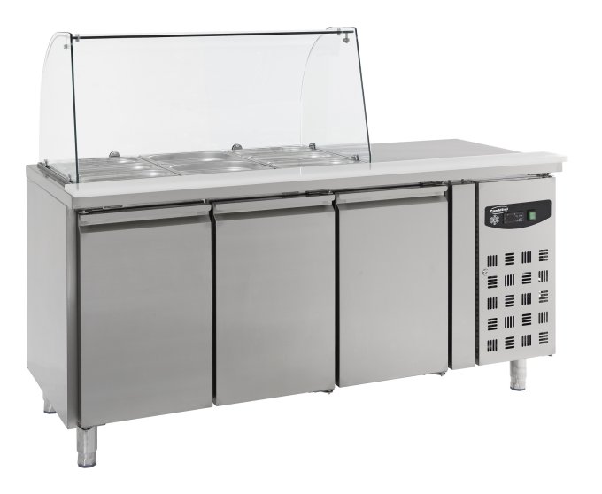 TABLE RÉFRIGÉRÉE AVEC VERRE 3 PORTES