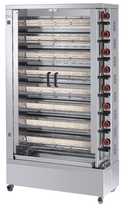 Rôtissoire gaz 8 broches, 40 à 48 poulets - FECA 840-EKO 