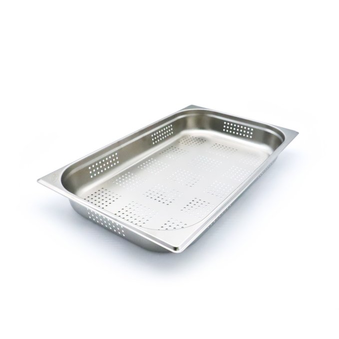 Récipient gastronorm - 1/1 GN - profondeur 6,5 cm - acier inoxydable - perforé