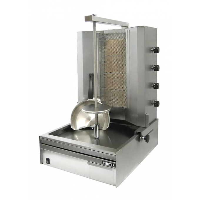 Doner Kebab Grill  gaz infrarouges 4 brûleurs 40 kg VIMITEX 904B 