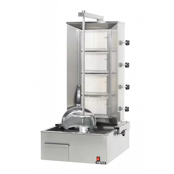 Doner Kebab Grill gaz infrarouges 4 brûleurs 100 kg VIMITEX 904TR