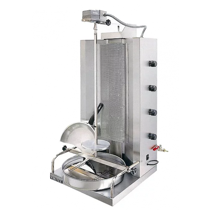 Doner Kebab Grill gaz infrarouges 4 brûleurs 35 kg VIMITEX 904V