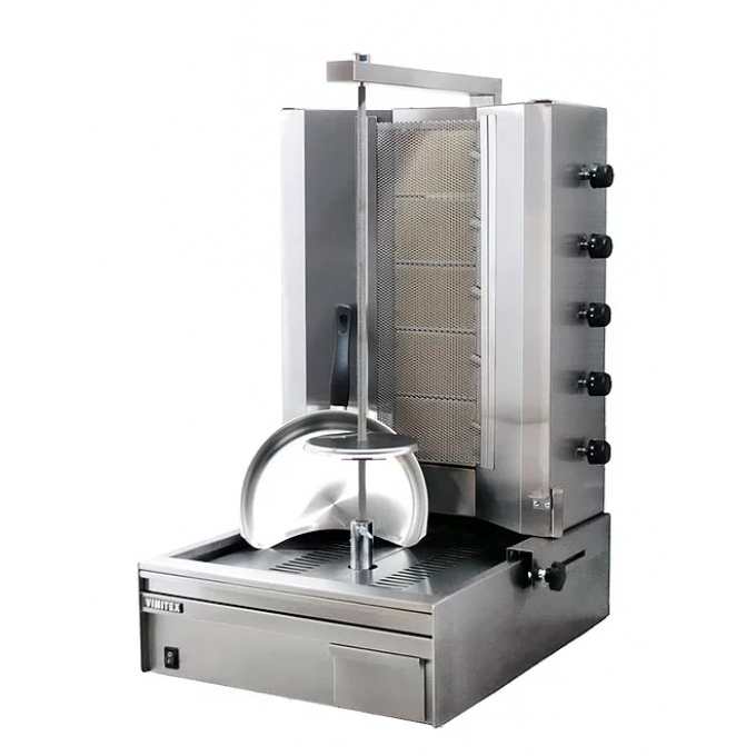 Doner Kebab Grill gaz infrarouges 5 brûleurs 60 kg VIMITEX 905B 