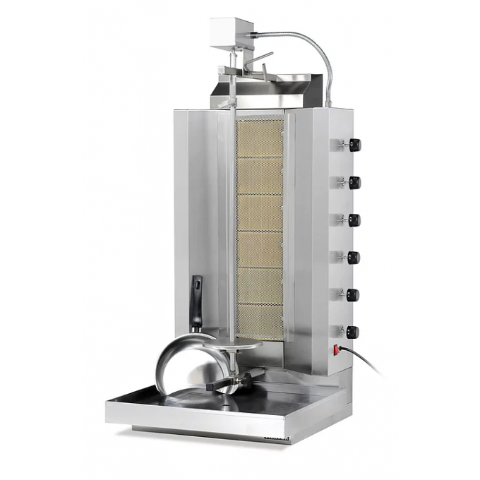 Doner Kebab Grill  gaz infrarouges 6 brûleurs 100 kg VIMITEX 906V
