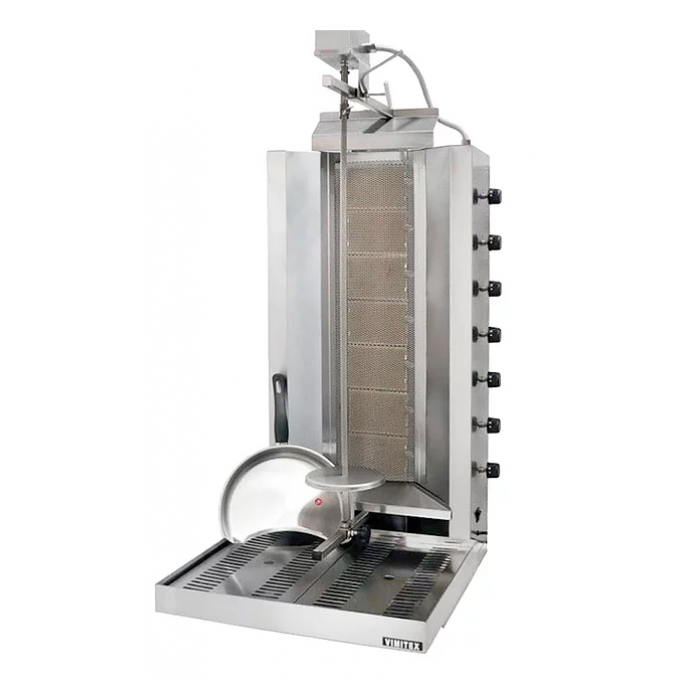 Doner Kebab Grill gaz infrarouges 7 brûleurs 120 kg VIMITEX 907 