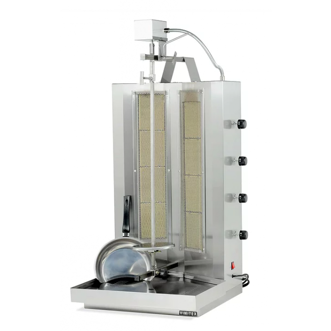 Doner Kebab Grill  gaz infrarouges 8 brûleurs 120 kg VIMITEX 908 