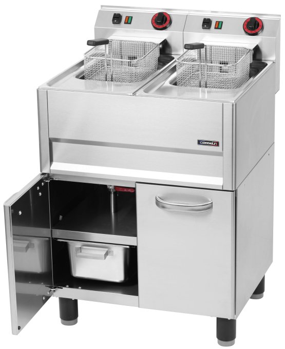 Friteuse électrique 2 x 8 litres avec soubassement 66