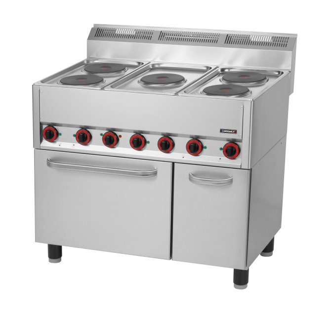 Fourneau électrique 5 feux avec four électrique ventilé GN 1/1 99