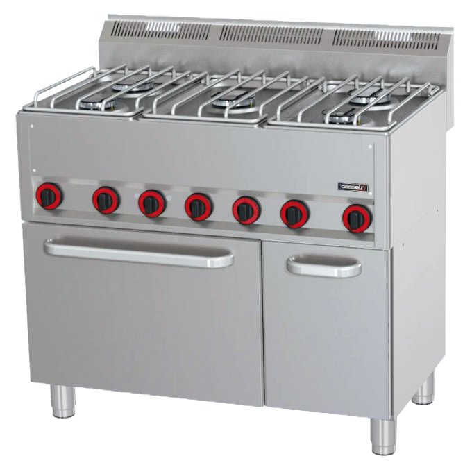 Fourneau gaz 5 feux avec four électrique ventilé GN 1/1 P 99