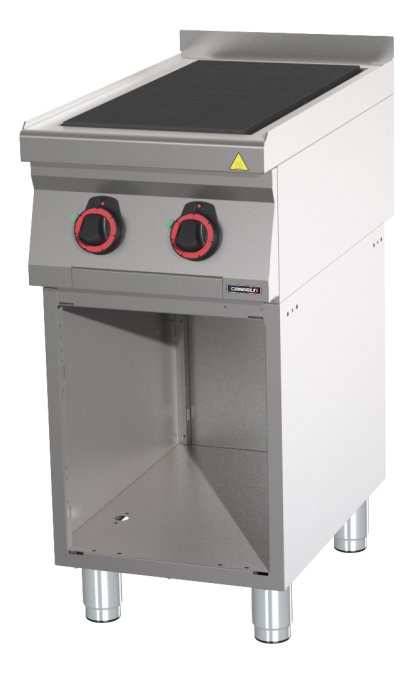 Fourneau électrique 2 plaques coup de feu avec soubassement 40
