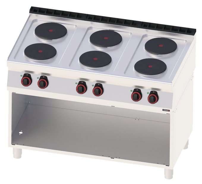 Fourneau électrique 6 feux avec soubassement 120