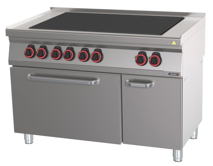 Fourneau électrique 6 plaques coup de feu avec four électrique statique GN 2/1 120