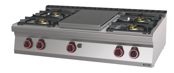 Fourneau gaz à poser 4 feux + 1 plaque coup de feu 120