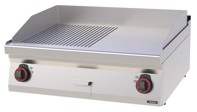 Plaque à snacker Fonte Rainurée Lisse 80