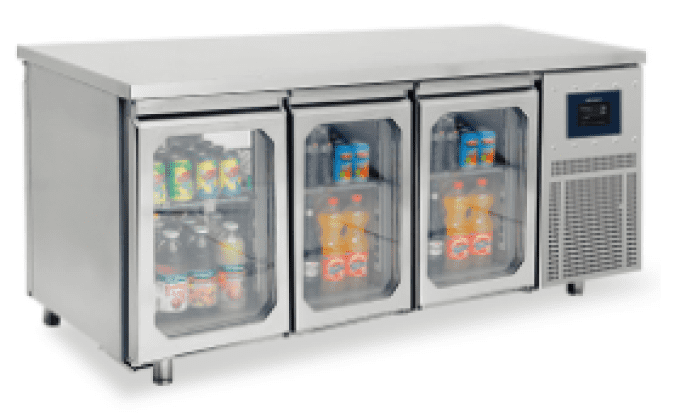 Table réfrigérée  3+3 portes verre GN 1/1 - WiFi VIRTUS BNA0065/FNG