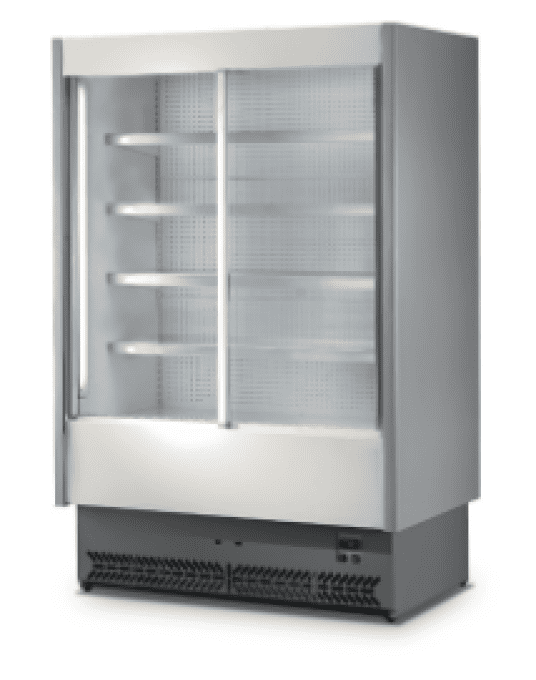 Mural réfrigéré 1350 mm 4 étagères portes coulissantes, +3°/+5°C -VIRTUS BHZ0003/TSD
