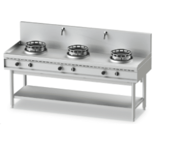 Wok gaz avec étagère + 3 brûleurs VIRTUS AHA0003